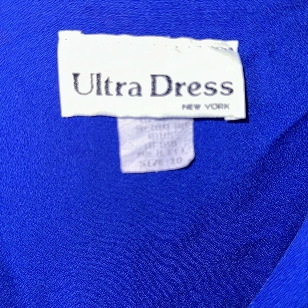 Ultra Dress Royal Blue Blazer Dress with Black and Gold Buttons - Picture 4 of 7